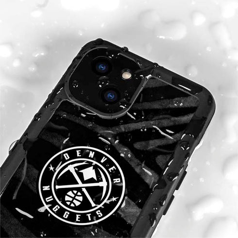 NBA Denver Nuggets Black Animal Print iPhone 15 Waterproof Case